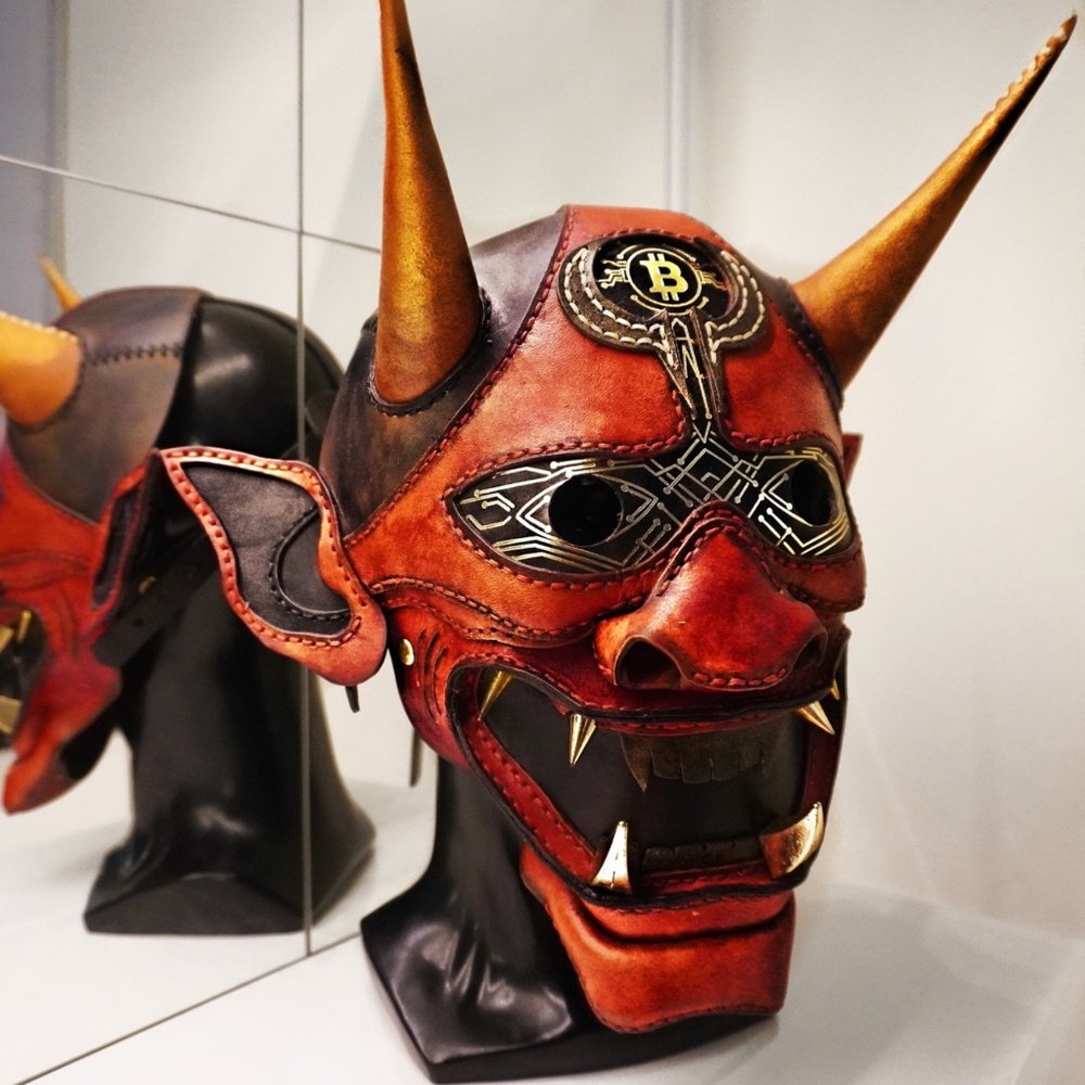 HalloweenHandmade Leather Demon Face Mask Fetish Masquerade BDSM Costume Cosplay